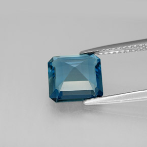 Topaze bleue naturelle taille émeraude, 2,58 ct, VS