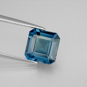 Topaze bleue naturelle taille émeraude, 2,37 ct, VVS-VS