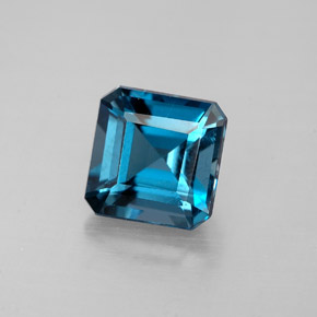Topaze bleue naturelle taille émeraude, 1,78 ct, VVS-VS
