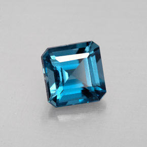 Topaze bleue naturelle taille émeraude, 1,78 ct, VVS-VS