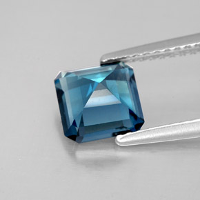 Topaze bleue naturelle taille émeraude, 1,78 ct, VVS-VS