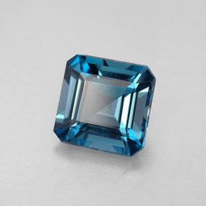 Topaze bleue naturelle taille émeraude, 2,16 ct, VVS-VS