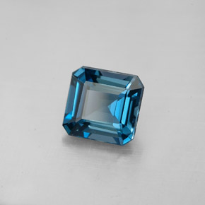 Topaze bleue naturelle taille émeraude, 1,90 ct, VVS-VS
