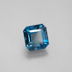 Topaze bleue naturelle taille émeraude, 2,15 ct, VVS-VS