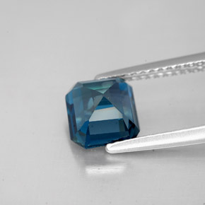 Topaze bleue naturelle taille émeraude, 2,15 ct, VVS-VS