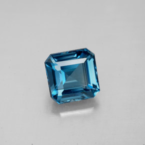 Topaze bleue naturelle taille émeraude, 2,20 ct, VVS