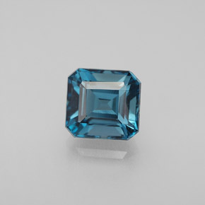 Topaze bleue naturelle taille émeraude, 2,20 ct, VVS-VS