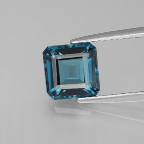 Topaze bleue naturelle taille émeraude, 2,46 ct, VVS-VS
