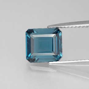 Topaze bleue naturelle taille émeraude, 2,30 ct, VS