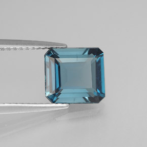 Topaze bleue naturelle taille émeraude, 2,30 ct, VS