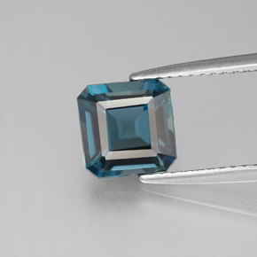 Topaze bleue naturelle taille émeraude, 2,10 ct, VVS-VS