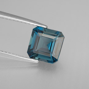 Topaze bleue naturelle taille émeraude, 2,10 ct, VVS-VS
