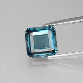 Topaze bleue naturelle taille émeraude, 2,09 ct, VVS-VS