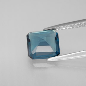 Topaze bleue naturelle taille émeraude, 2,09 ct, VVS-VS