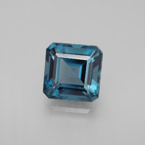 Topaze bleue naturelle taille émeraude, 2,95 ct, VVS-VS