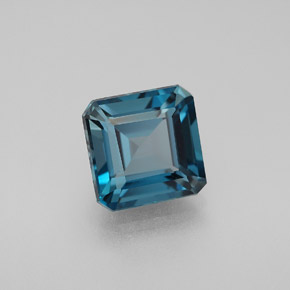 Topaze bleue naturelle taille émeraude, 2,95 ct, VVS-VS