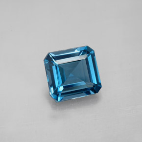 Topaze bleue naturelle taille émeraude, 2,50 ct, VVS-VS