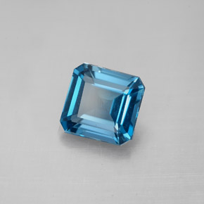 Topaze bleue naturelle taille émeraude, 2,50 ct, VVS-VS