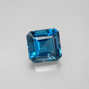 Topaze bleue naturelle taille émeraude, 2,31 ct, VVS-VS