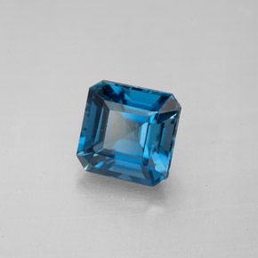 Topaze bleue naturelle taille émeraude, 2,31 ct, VVS-VS