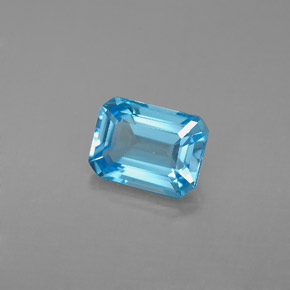 Topaze bleue naturelle taille émeraude, 1,90 ct, VS