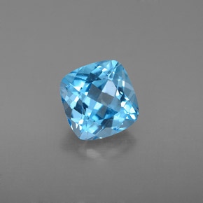 Topaze bleue naturelle coupe coussin, 2,03 ct, VS