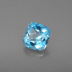 Topaze bleue naturelle coupe coussin, 2,03 ct, VS