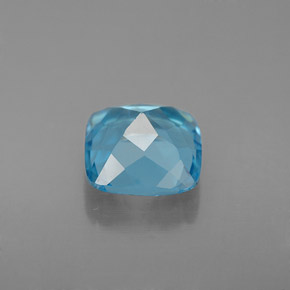 Topaze bleue naturelle coupe coussin, 2,86 ct, VS