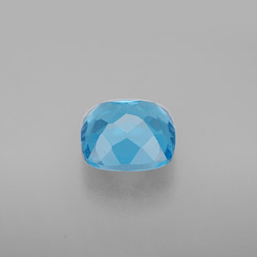 Topaze bleue naturelle coupe coussin, 2,97 ct, VVS-VS