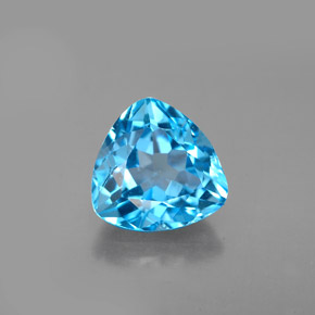 Topaze bleue naturelle trillion, 3,36 ct, VVS-VS