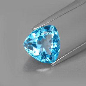Topaze bleue naturelle trillion, 3,36 ct, VVS-VS