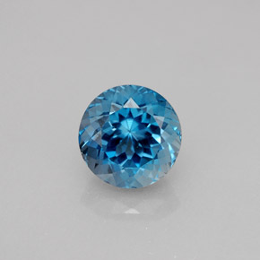 Topaze bleue naturelle coupe roude, 2,73 ct, VS
