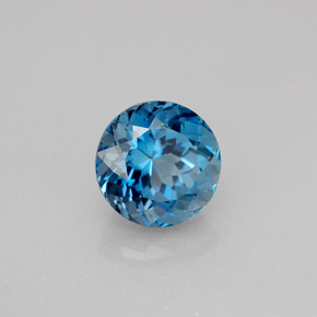 Topaze bleue naturelle coupe roude, 2,73 ct, VS
