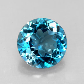 Topaze bleue naturelle coupe roude, 2,26 ct, VS