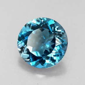Topaze bleue naturelle coupe roude, 2,26 ct, VS
