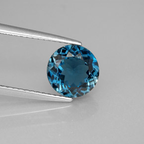 Topaze bleue naturelle coupe roude, 2,23 ct, VVS-VS
