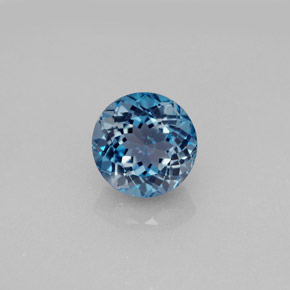 Topaze bleue naturelle coupe roude, 2,70 ct, VVS-VS