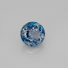Topaze bleue naturelle coupe roude, 2,70 ct, VVS-VS