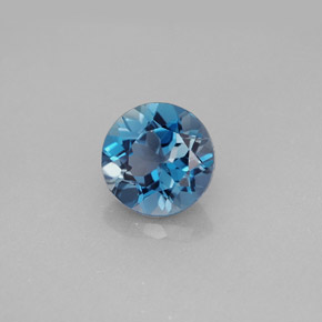 Topaze bleue naturelle coupe roude, 2,25 ct, VVS-VS