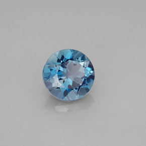 Topaze bleue naturelle coupe roude, 2,25 ct, VVS-VS