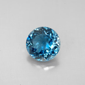 Topaze bleue naturelle coupe roude, 2,52 ct, VVS-VS