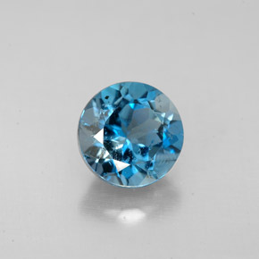 Topaze bleue naturelle coupe roude, 2,57 ct, VS-SI