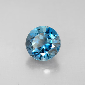 Topaze bleue naturelle coupe roude, 2,57 ct, VS-SI