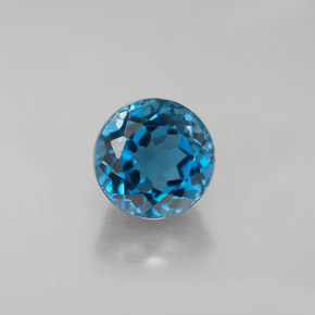 Topaze bleue naturelle coupe roude, 3,07 ct, VVS-VS