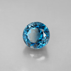 Topaze bleue naturelle coupe roude, 3,07 ct, VVS-VS