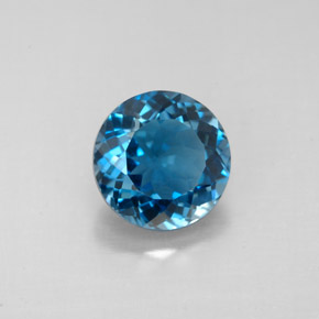 Topaze bleue naturelle coupe roude, 2,49 ct, VS