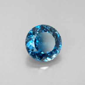 Topaze bleue naturelle coupe roude, 2,49 ct, VS