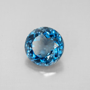Topaze bleue naturelle coupe roude, 2,49 ct, VS