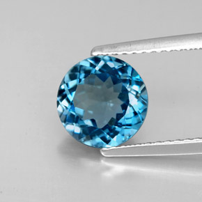 Topaze bleue naturelle coupe roude, 2,32 ct, VS