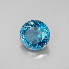 Topaze bleue naturelle coupe roude, 2,72 ct, VS